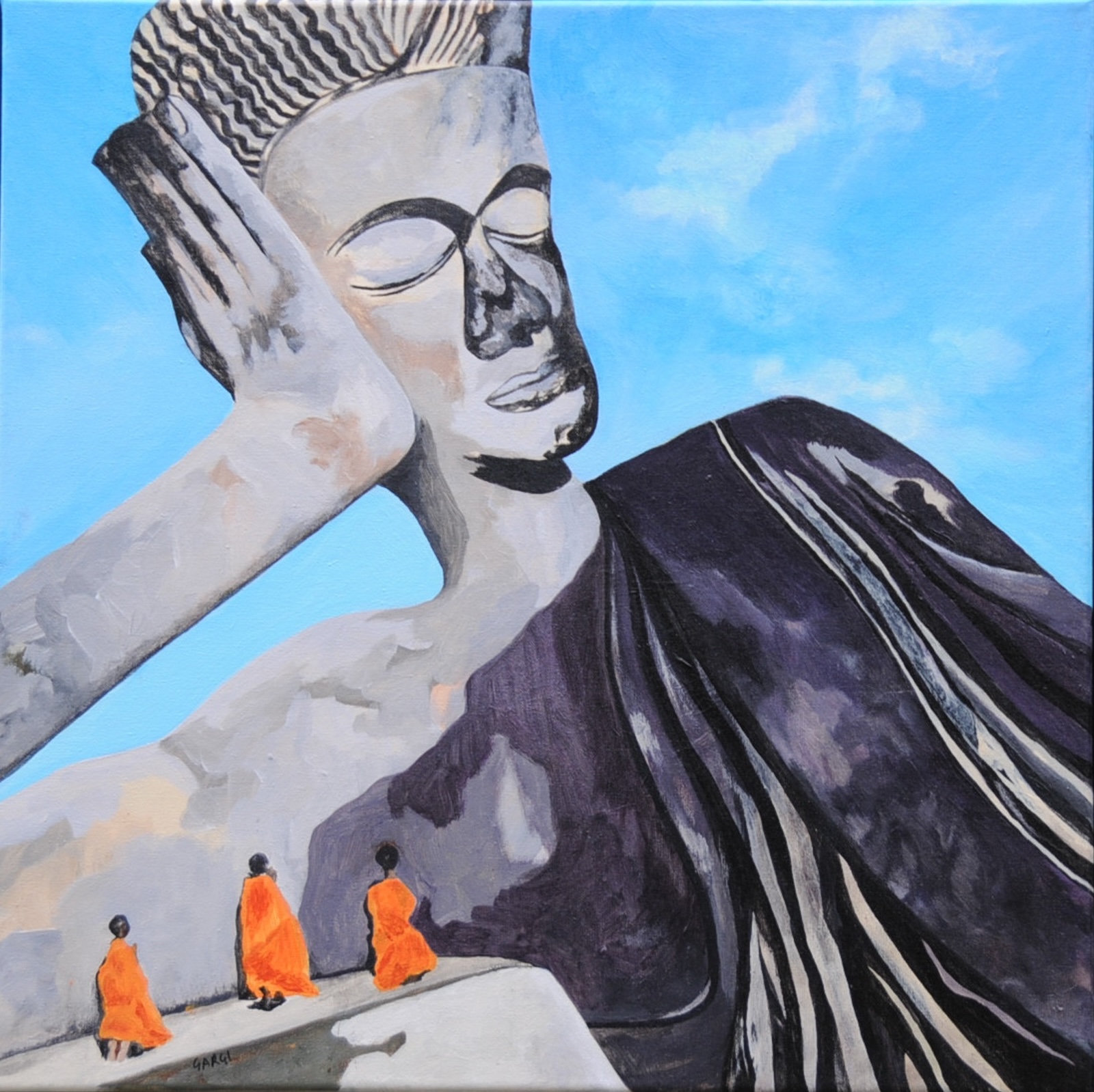 The Reclining Buddha — Acrylic on canvas