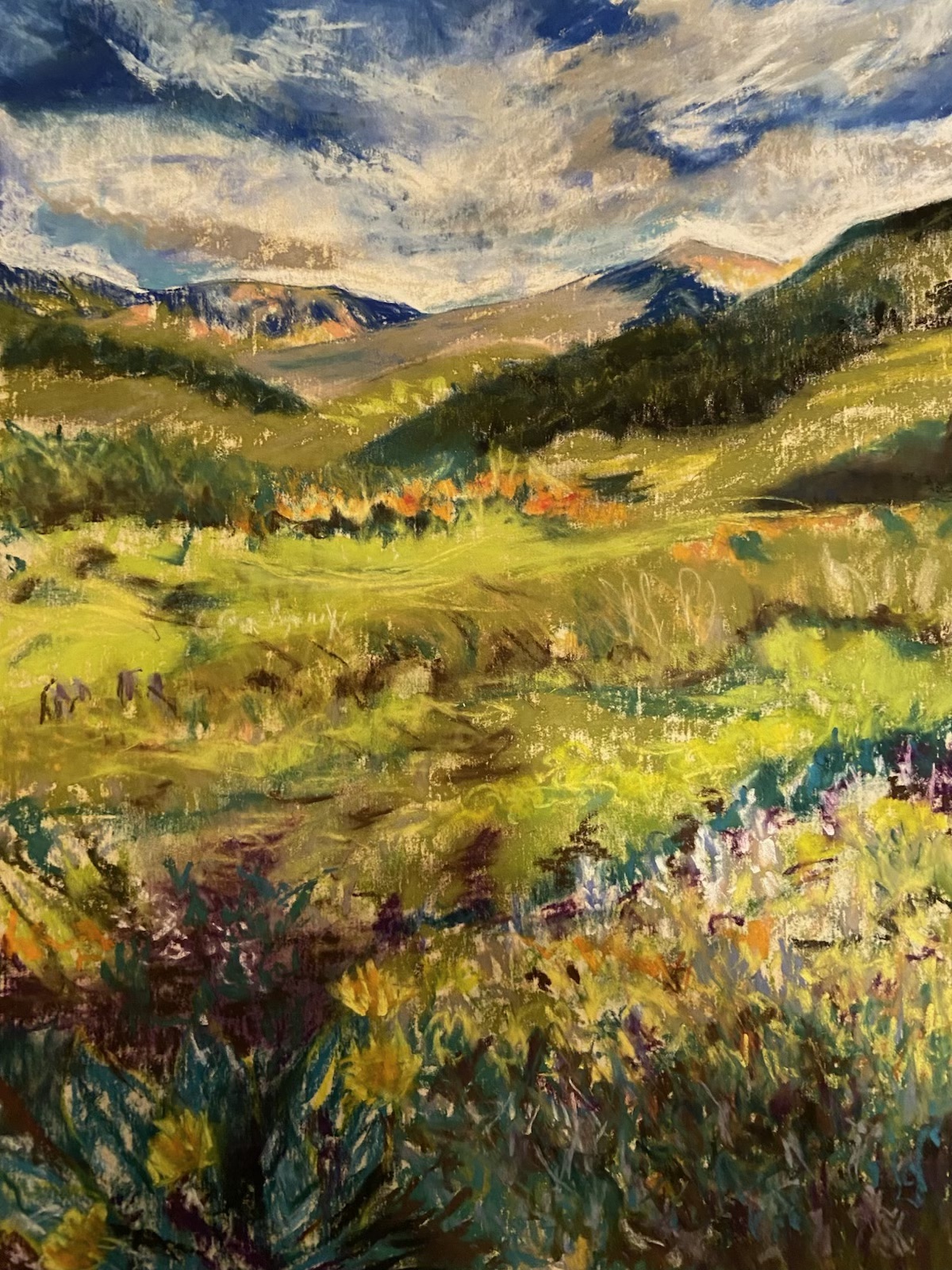 Golden Valley Bloom — Chalk Pastel